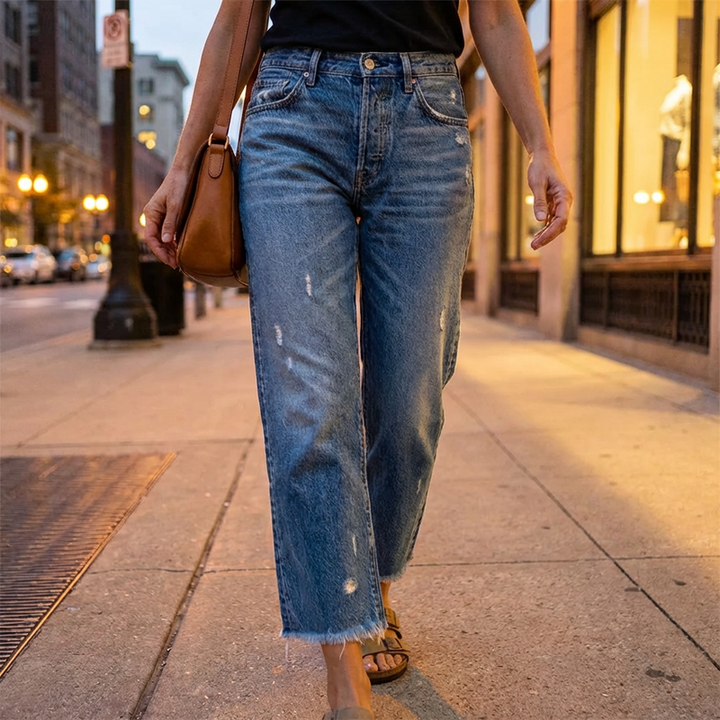 Laurent Atelier™ | Retro Cropped Straight Jeans
