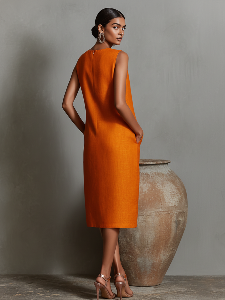 Adeline | Refined Sleeveless Midi Dress